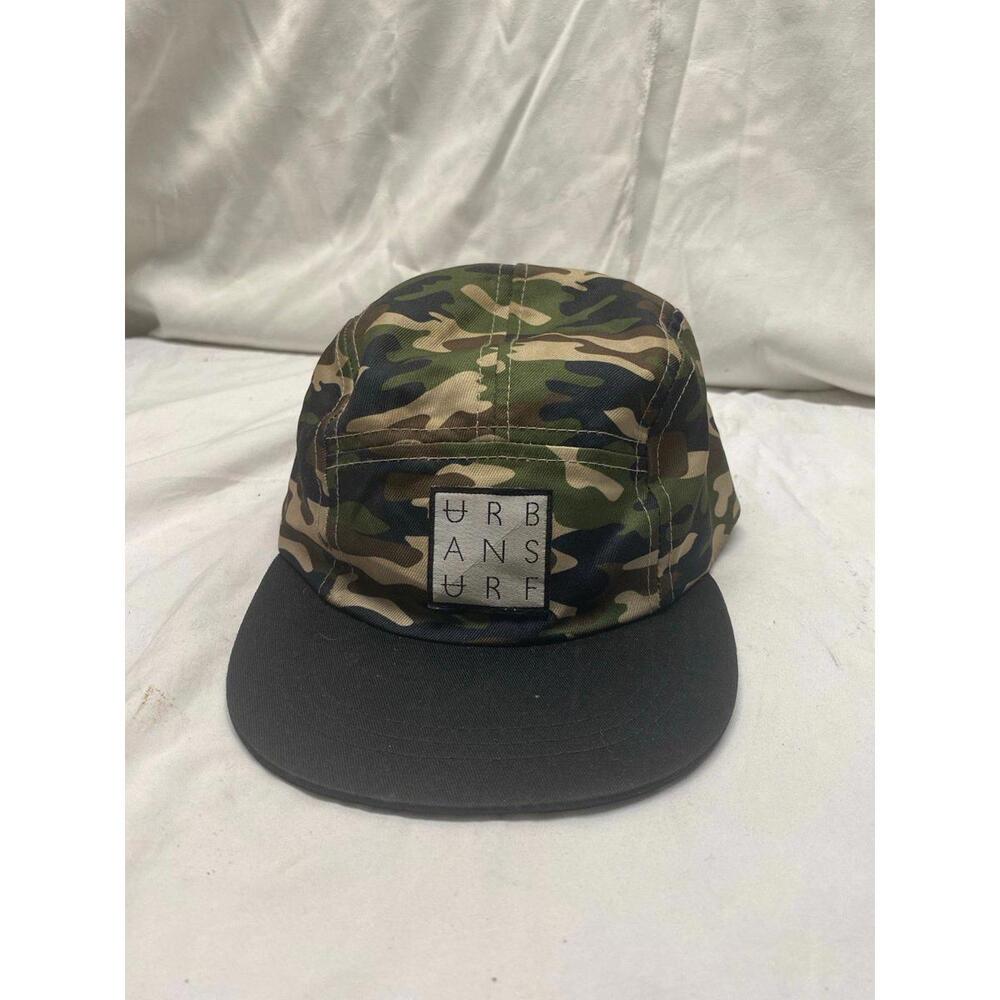 Hat urban surf camel black strap back green